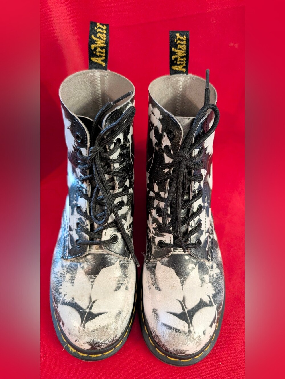 Doc Martens 1460 Pascal Black And White Boots Pre-Owned